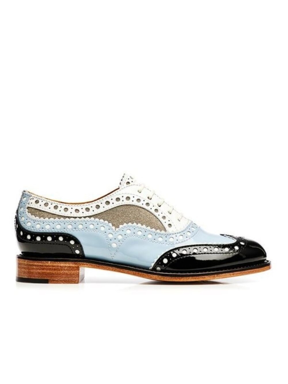 The Office of Angela Scott Mr. Doubt Wingtip Oxford Shoes Blue Black White EU 36